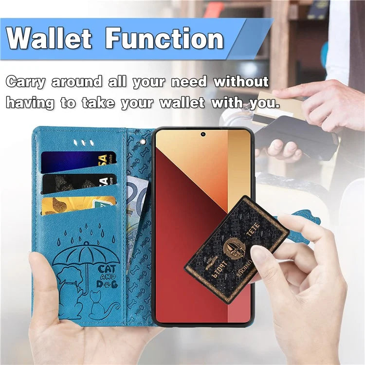 For Xiaomi Redmi Note 13 Pro 4G Phone Cover Imprinted PU Leather Wallet Stand Case