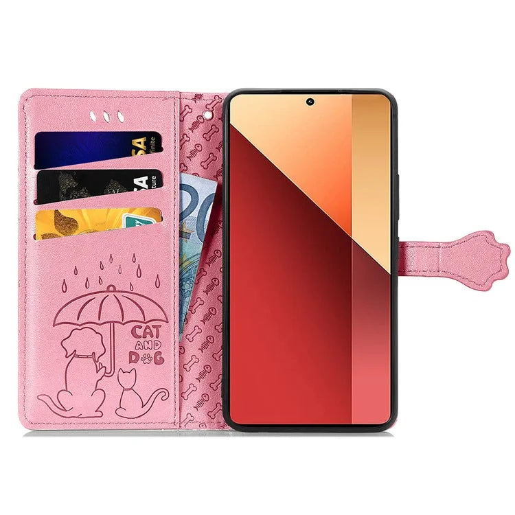 For Xiaomi Redmi Note 13 Pro 4G Phone Cover Imprinted PU Leather Wallet Stand Case