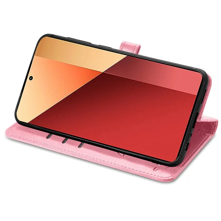 For Xiaomi Redmi Note 13 Pro 4G Phone Cover Imprinted PU Leather Wallet Stand Case