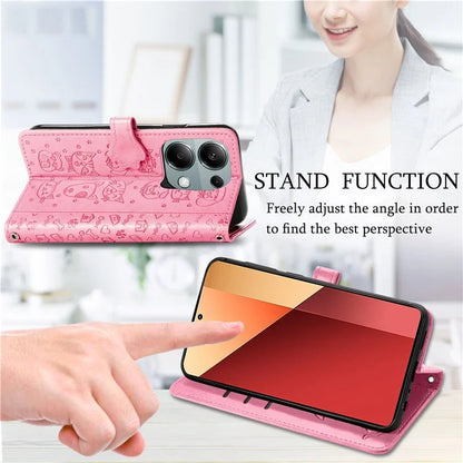 For Xiaomi Redmi Note 13 Pro 4G Phone Cover Imprinted PU Leather Wallet Stand Case