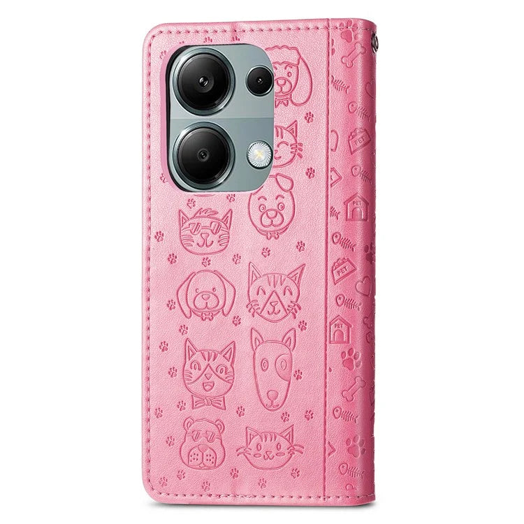 For Xiaomi Redmi Note 13 Pro 4G Phone Cover Imprinted PU Leather Wallet Stand Case