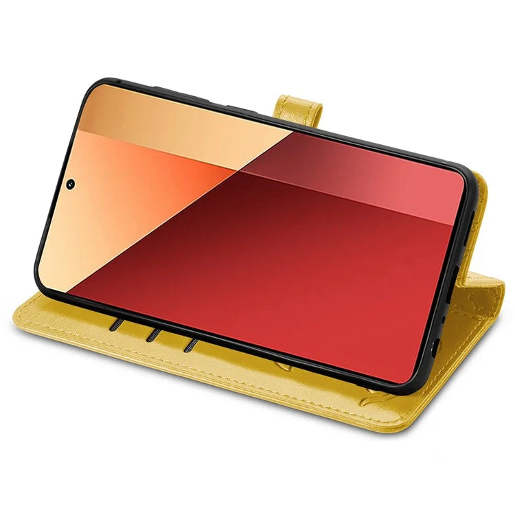 For Xiaomi Redmi Note 13 Pro 4G Phone Cover Imprinted PU Leather Wallet Stand Case