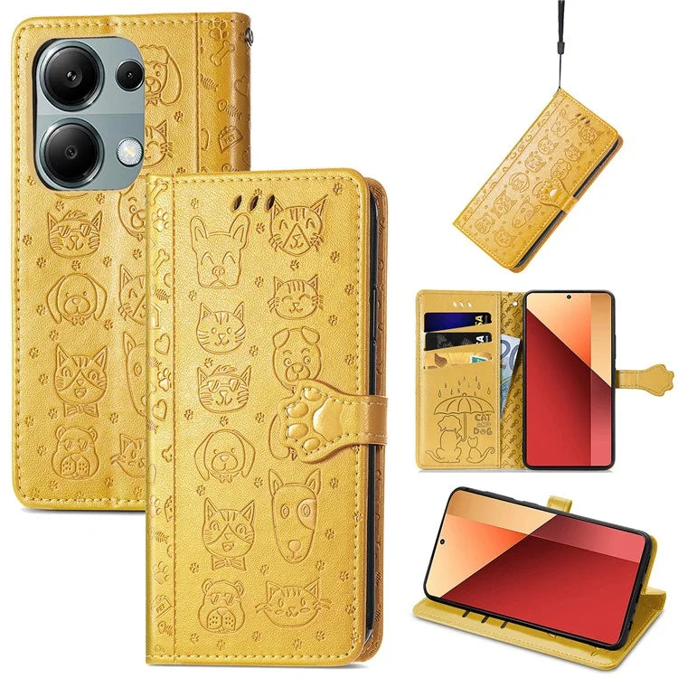 For Xiaomi Redmi Note 13 Pro 4G Phone Cover Imprinted PU Leather Wallet Stand Case