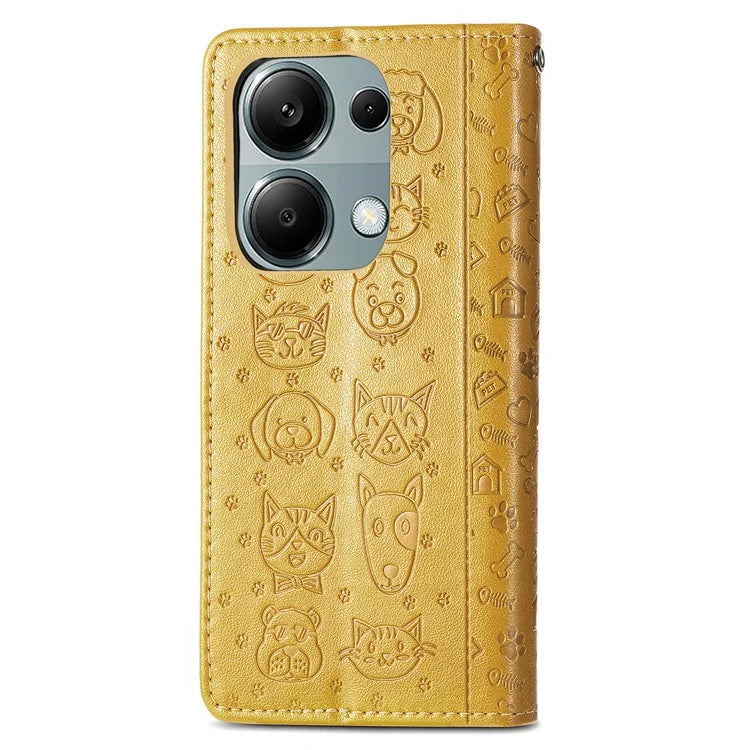 For Xiaomi Redmi Note 13 Pro 4G Phone Cover Imprinted PU Leather Wallet Stand Case