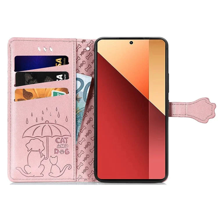 For Xiaomi Redmi Note 13 Pro 4G Phone Cover Imprinted PU Leather Wallet Stand Case