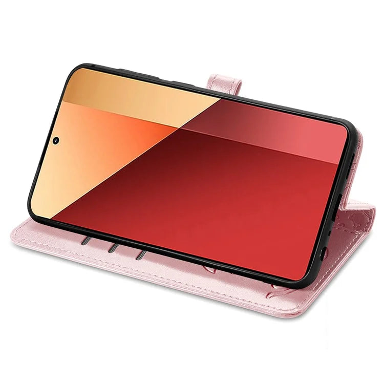 For Xiaomi Redmi Note 13 Pro 4G Phone Cover Imprinted PU Leather Wallet Stand Case