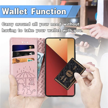 For Xiaomi Redmi Note 13 Pro 4G Phone Cover Imprinted PU Leather Wallet Stand Case