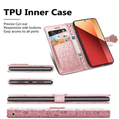 For Xiaomi Redmi Note 13 Pro 4G Phone Cover Imprinted PU Leather Wallet Stand Case