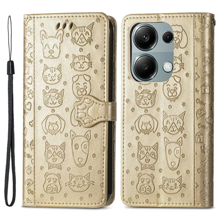 For Xiaomi Redmi Note 13 Pro 4G Phone Cover Imprinted PU Leather Wallet Stand Case