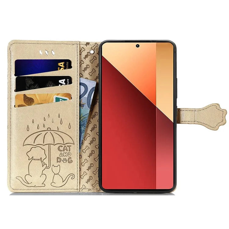 For Xiaomi Redmi Note 13 Pro 4G Phone Cover Imprinted PU Leather Wallet Stand Case