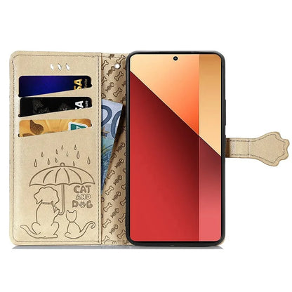 For Xiaomi Redmi Note 13 Pro 4G Phone Cover Imprinted PU Leather Wallet Stand Case