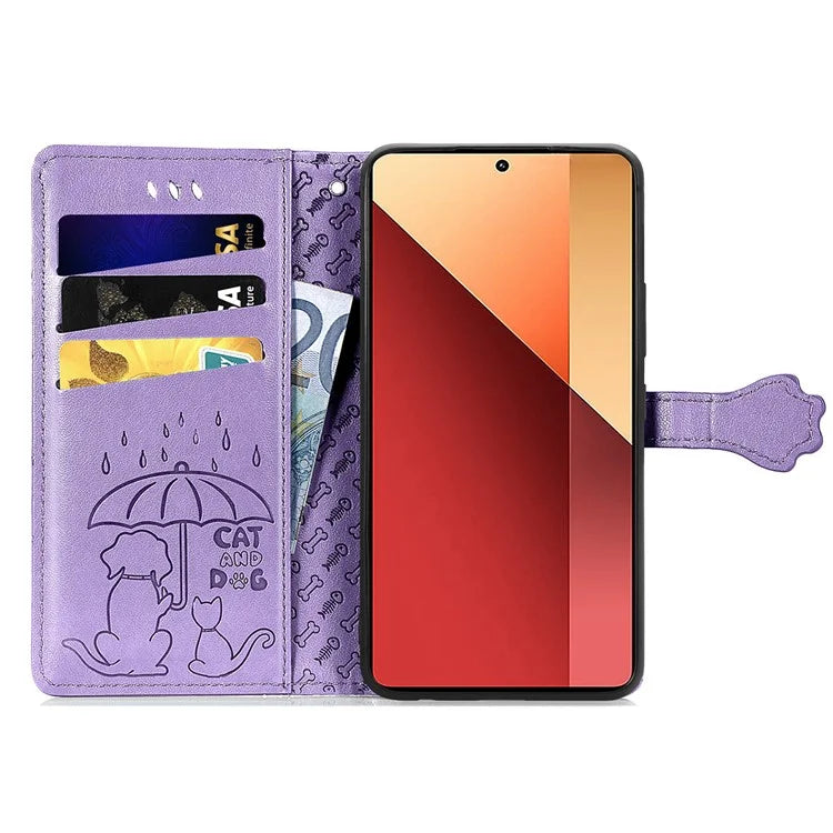 For Xiaomi Redmi Note 13 Pro 4G Phone Cover Imprinted PU Leather Wallet Stand Case