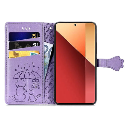 For Xiaomi Redmi Note 13 Pro 4G Phone Cover Imprinted PU Leather Wallet Stand Case