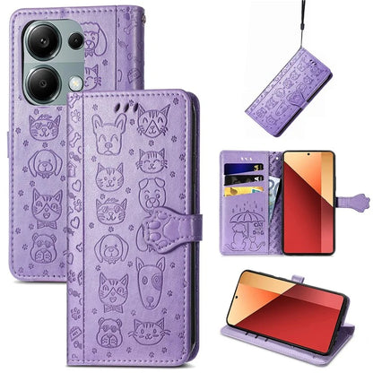 For Xiaomi Redmi Note 13 Pro 4G Phone Cover Imprinted PU Leather Wallet Stand Case