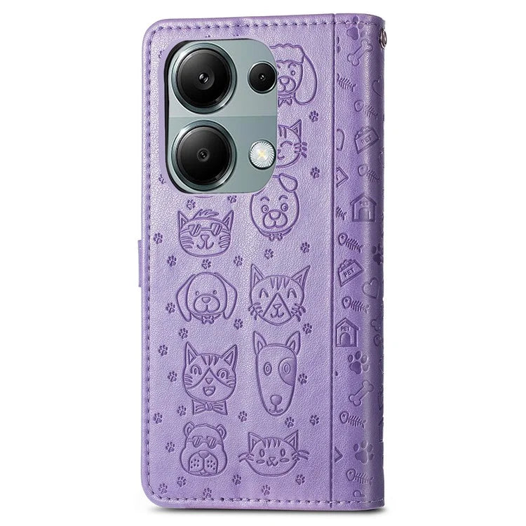 For Xiaomi Redmi Note 13 Pro 4G Phone Cover Imprinted PU Leather Wallet Stand Case