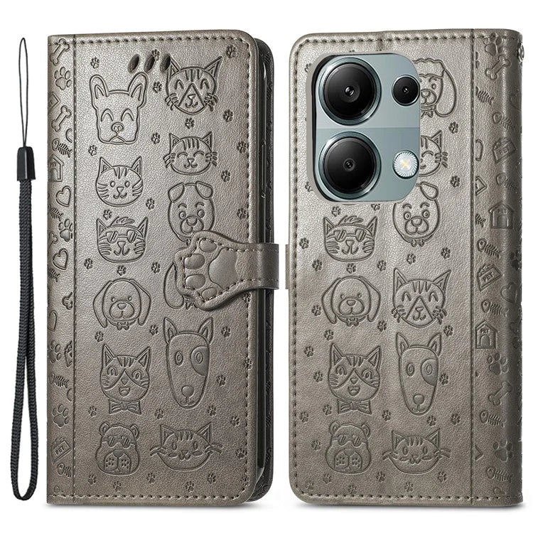 For Xiaomi Redmi Note 13 Pro 4G Phone Cover Imprinted PU Leather Wallet Stand Case