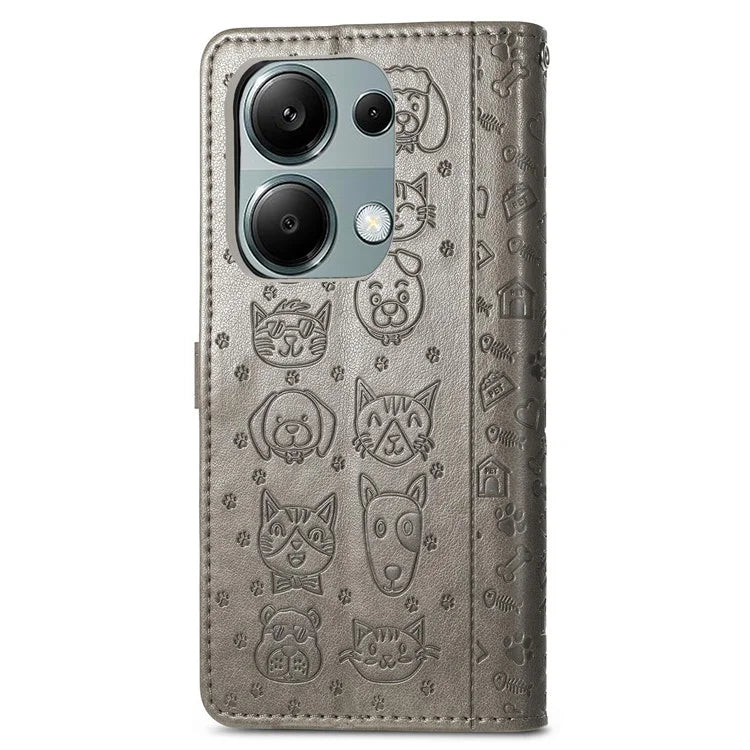 For Xiaomi Redmi Note 13 Pro 4G Phone Cover Imprinted PU Leather Wallet Stand Case