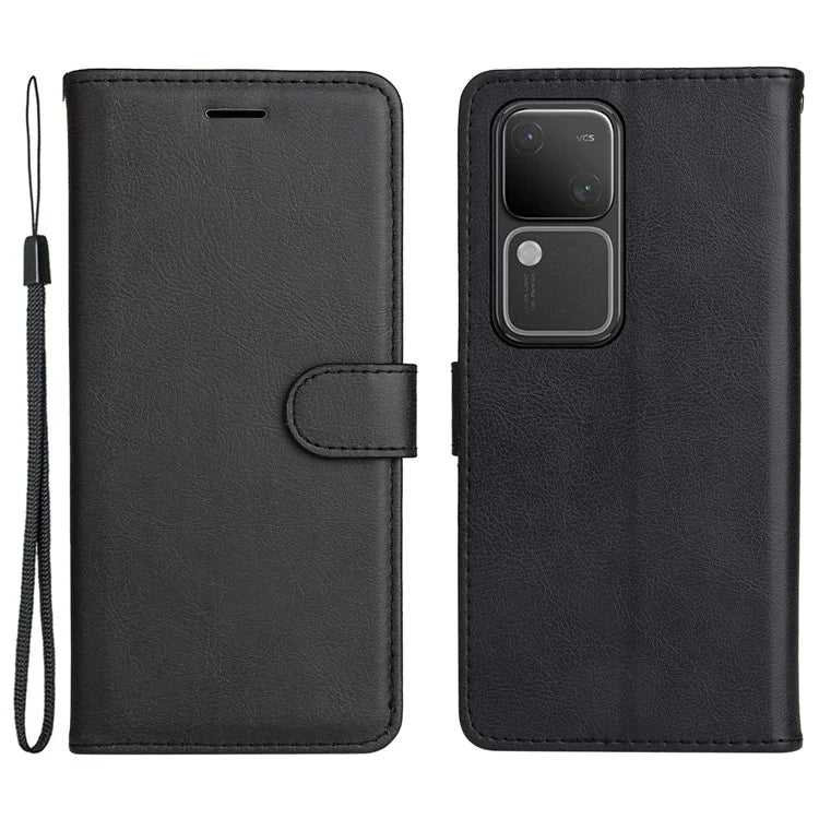 KT Leather Series-2 for vivo S18 5G Case Solid Color Leather Flip Phone Cover with Hand Strap