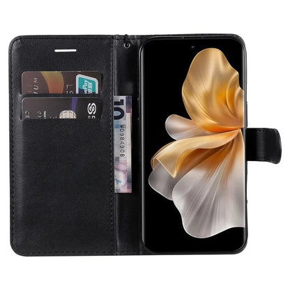 KT Leather Series-2 for vivo S18 5G Case Solid Color Leather Flip Phone Cover with Hand Strap