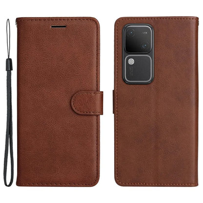 KT Leather Series-2 for vivo S18 5G Case Solid Color Leather Flip Phone Cover with Hand Strap