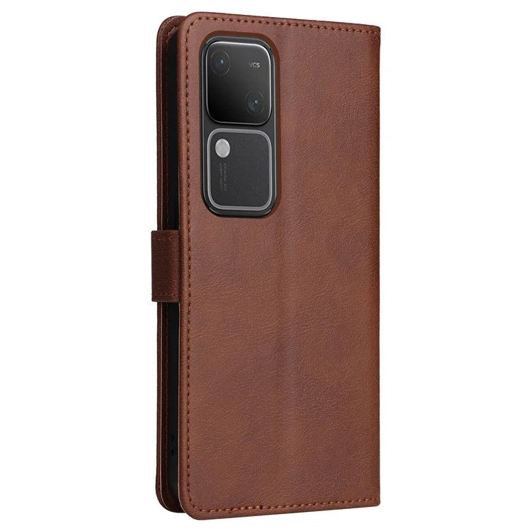 KT Leather Series-2 for vivo S18 5G Case Solid Color Leather Flip Phone Cover with Hand Strap