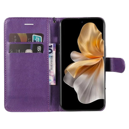 KT Leather Series-2 for vivo S18 5G Case Solid Color Leather Flip Phone Cover with Hand Strap