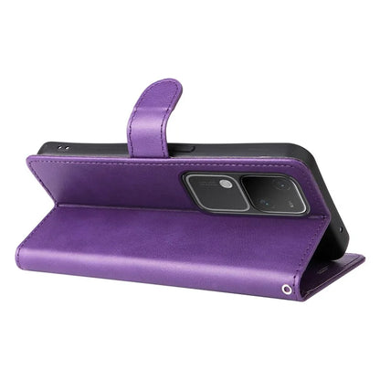 KT Leather Series-2 for vivo S18 5G Case Solid Color Leather Flip Phone Cover with Hand Strap