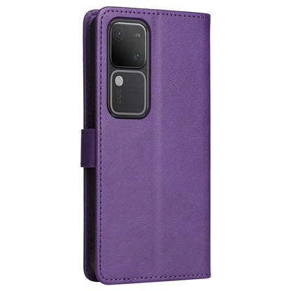 KT Leather Series-2 for vivo S18 5G Case Solid Color Leather Flip Phone Cover with Hand Strap