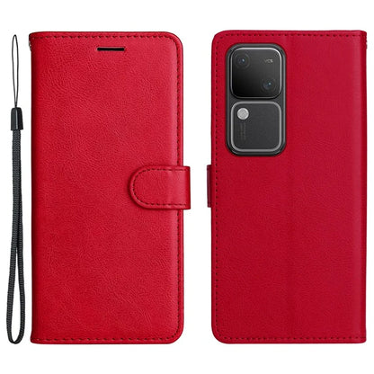 KT Leather Series-2 for vivo S18 5G Case Solid Color Leather Flip Phone Cover with Hand Strap