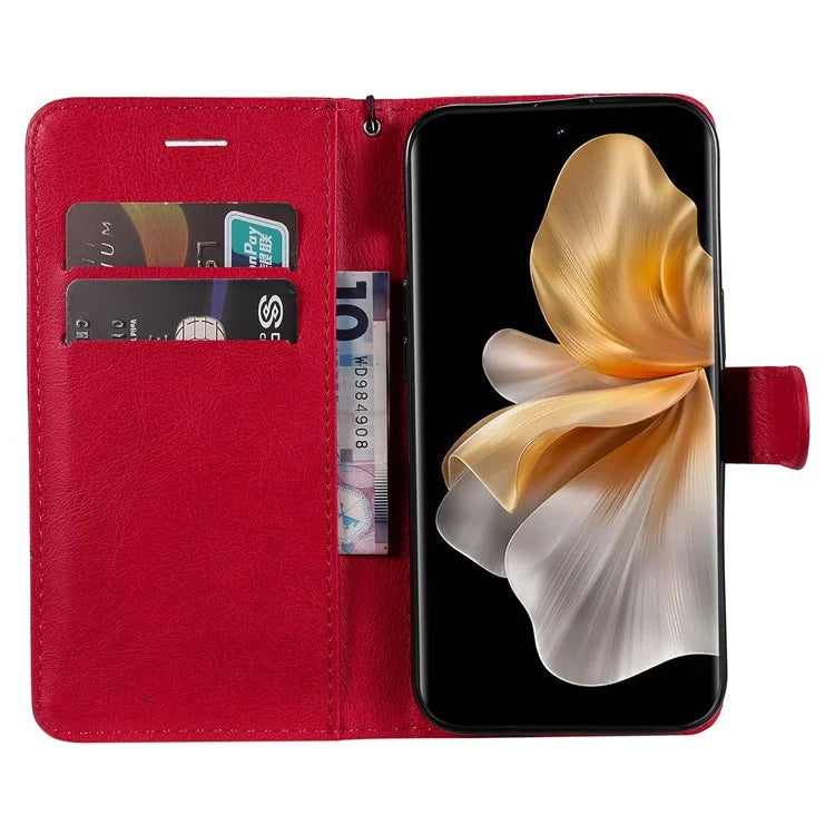 KT Leather Series-2 for vivo S18 5G Case Solid Color Leather Flip Phone Cover with Hand Strap