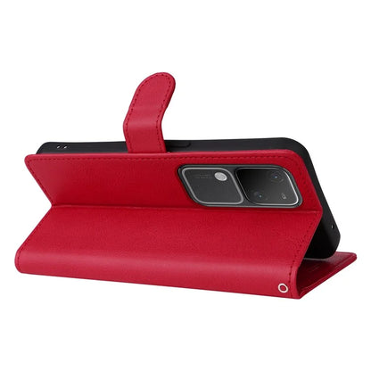 KT Leather Series-2 for vivo S18 5G Case Solid Color Leather Flip Phone Cover with Hand Strap