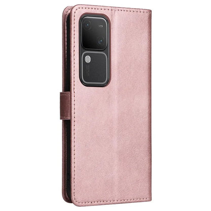 KT Leather Series-2 for vivo S18 5G Case Solid Color Leather Flip Phone Cover with Hand Strap