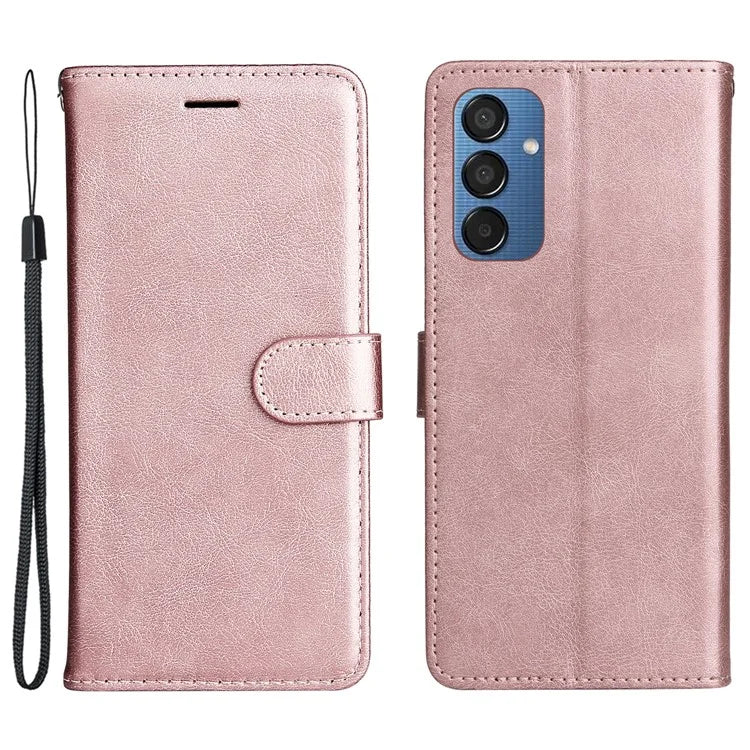 KT Leather Series-2 for Samsung Galaxy M15 5G Case Solid Color Leather Folio Phone Cover
