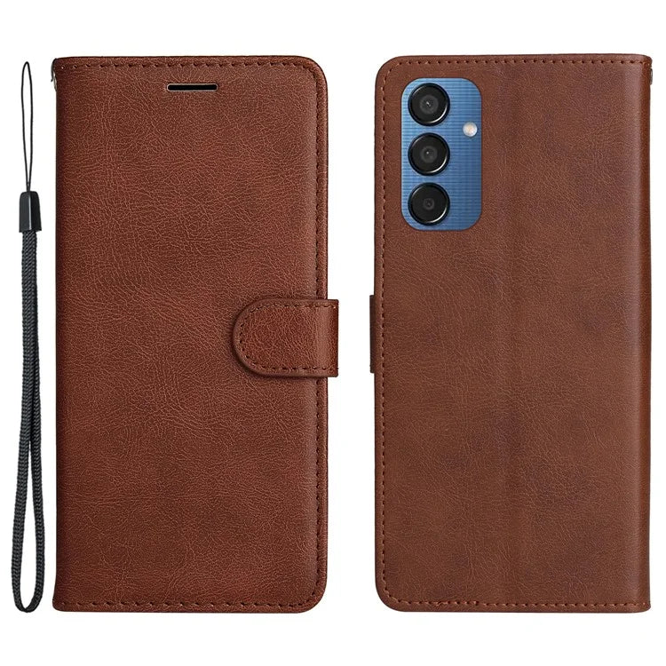 KT Leather Series-2 for Samsung Galaxy M15 5G Case Solid Color Leather Folio Phone Cover