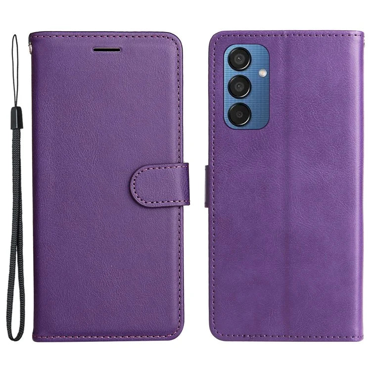 KT Leather Series-2 for Samsung Galaxy M15 5G Case Solid Color Leather Folio Phone Cover