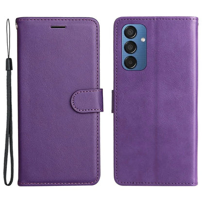 KT Leather Series-2 for Samsung Galaxy M15 5G Case Solid Color Leather Folio Phone Cover