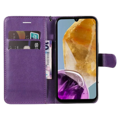 KT Leather Series-2 for Samsung Galaxy M15 5G Case Solid Color Leather Folio Phone Cover
