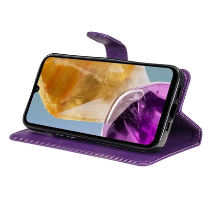 KT Leather Series-2 for Samsung Galaxy M15 5G Case Solid Color Leather Folio Phone Cover