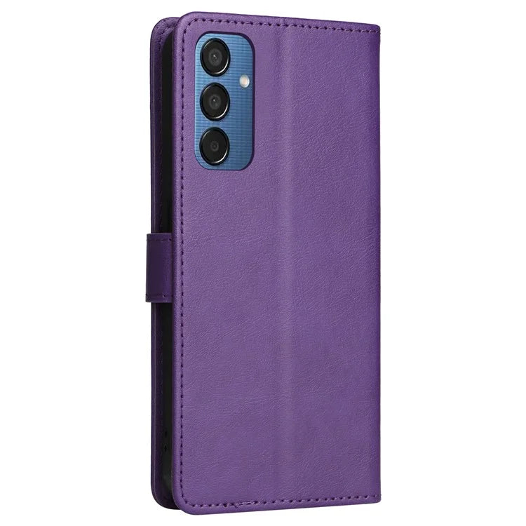 KT Leather Series-2 for Samsung Galaxy M15 5G Case Solid Color Leather Folio Phone Cover