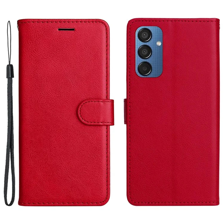 KT Leather Series-2 for Samsung Galaxy M15 5G Case Solid Color Leather Folio Phone Cover