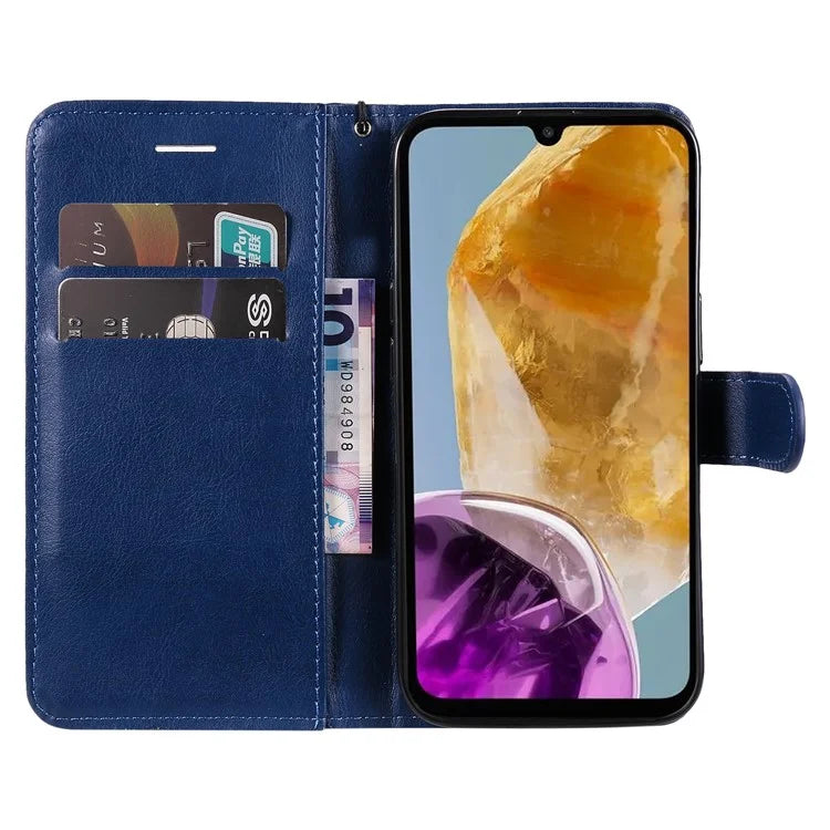 KT Leather Series-2 for Samsung Galaxy M15 5G Case Solid Color Leather Folio Phone Cover