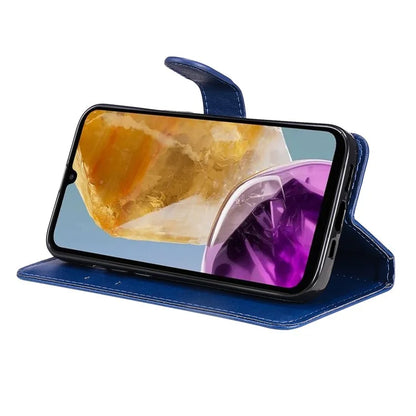 KT Leather Series-2 for Samsung Galaxy M15 5G Case Solid Color Leather Folio Phone Cover