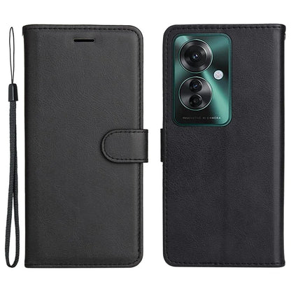 KT Leather Series-2 for Oppo Reno11 F 5G Case Solid Color Leather Wallet Flip Protective Phone Cover