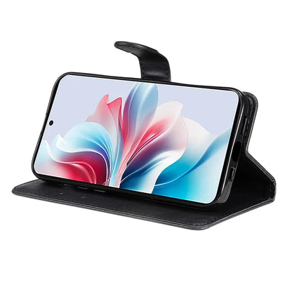 KT Leather Series-2 for Oppo Reno11 F 5G Case Solid Color Leather Wallet Flip Protective Phone Cover