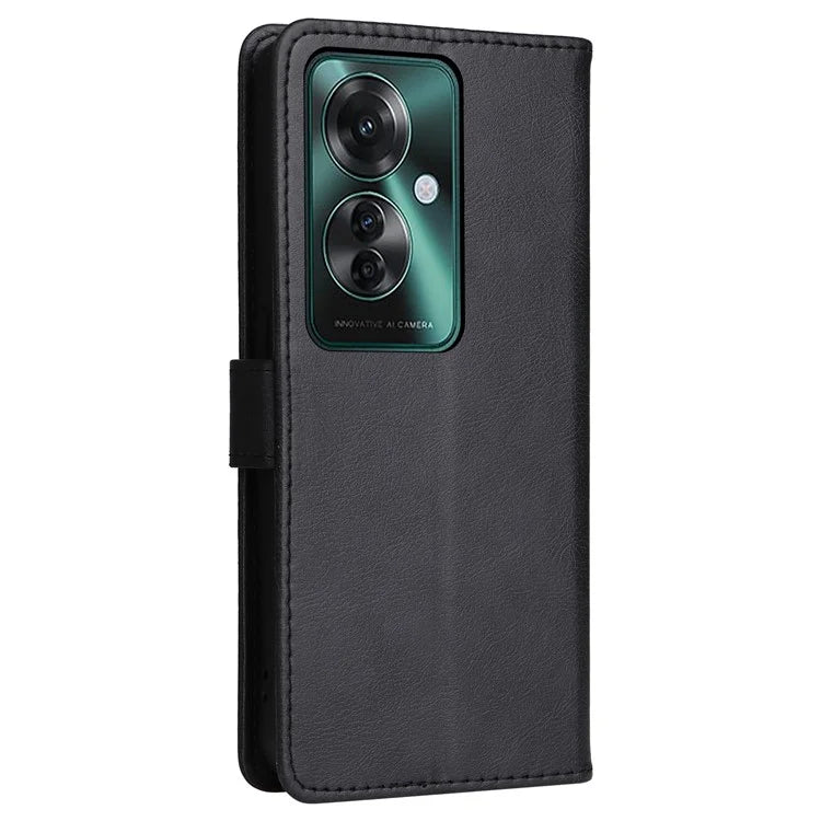 KT Leather Series-2 for Oppo Reno11 F 5G Case Solid Color Leather Wallet Flip Protective Phone Cover