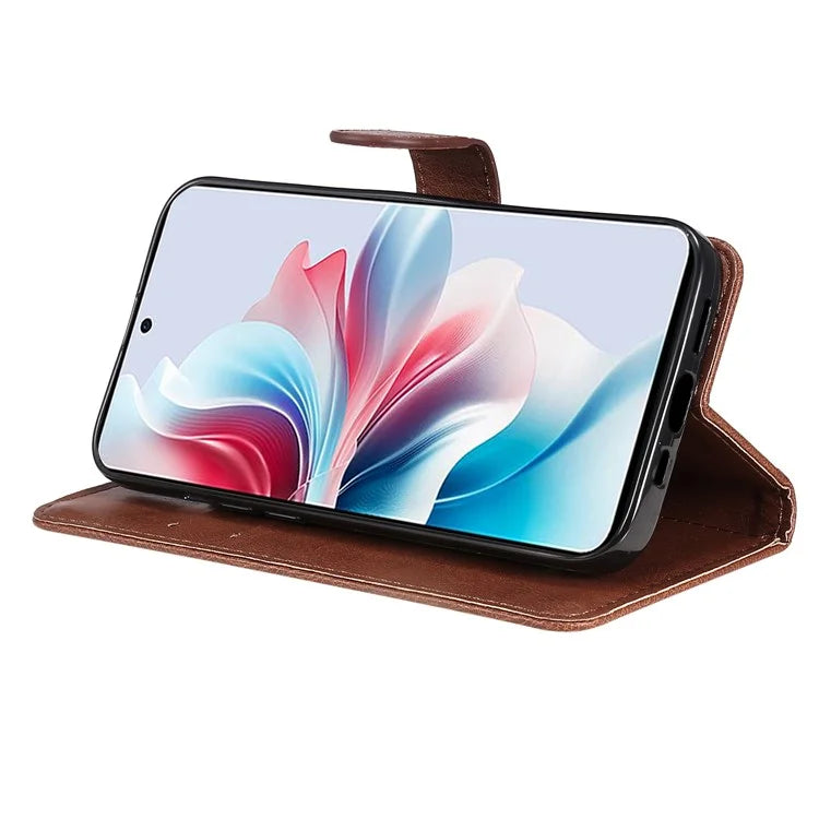 KT Leather Series-2 for Oppo Reno11 F 5G Case Solid Color Leather Wallet Flip Protective Phone Cover