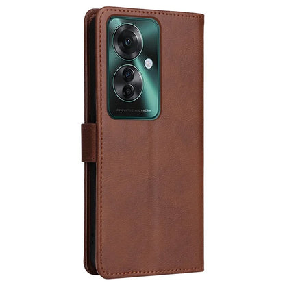 KT Leather Series-2 for Oppo Reno11 F 5G Case Solid Color Leather Wallet Flip Protective Phone Cover