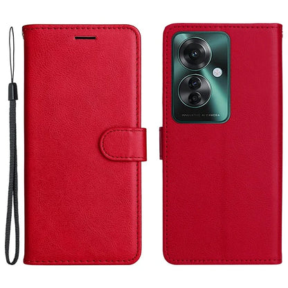 KT Leather Series-2 for Oppo Reno11 F 5G Case Solid Color Leather Wallet Flip Protective Phone Cover