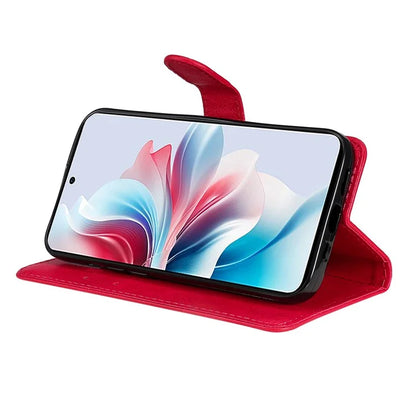 KT Leather Series-2 for Oppo Reno11 F 5G Case Solid Color Leather Wallet Flip Protective Phone Cover
