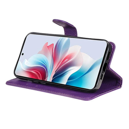 KT Leather Series-2 for Oppo Reno11 F 5G Case Solid Color Leather Wallet Flip Protective Phone Cover